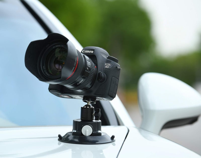 ZUOS 6" Car Camera Mounting Kit Pump Vacuum Suction Cup Mount, Professional Camcorder Vehicle Holder w/ 360Â° Panorama Ball Head and 180Â°, - Image 5